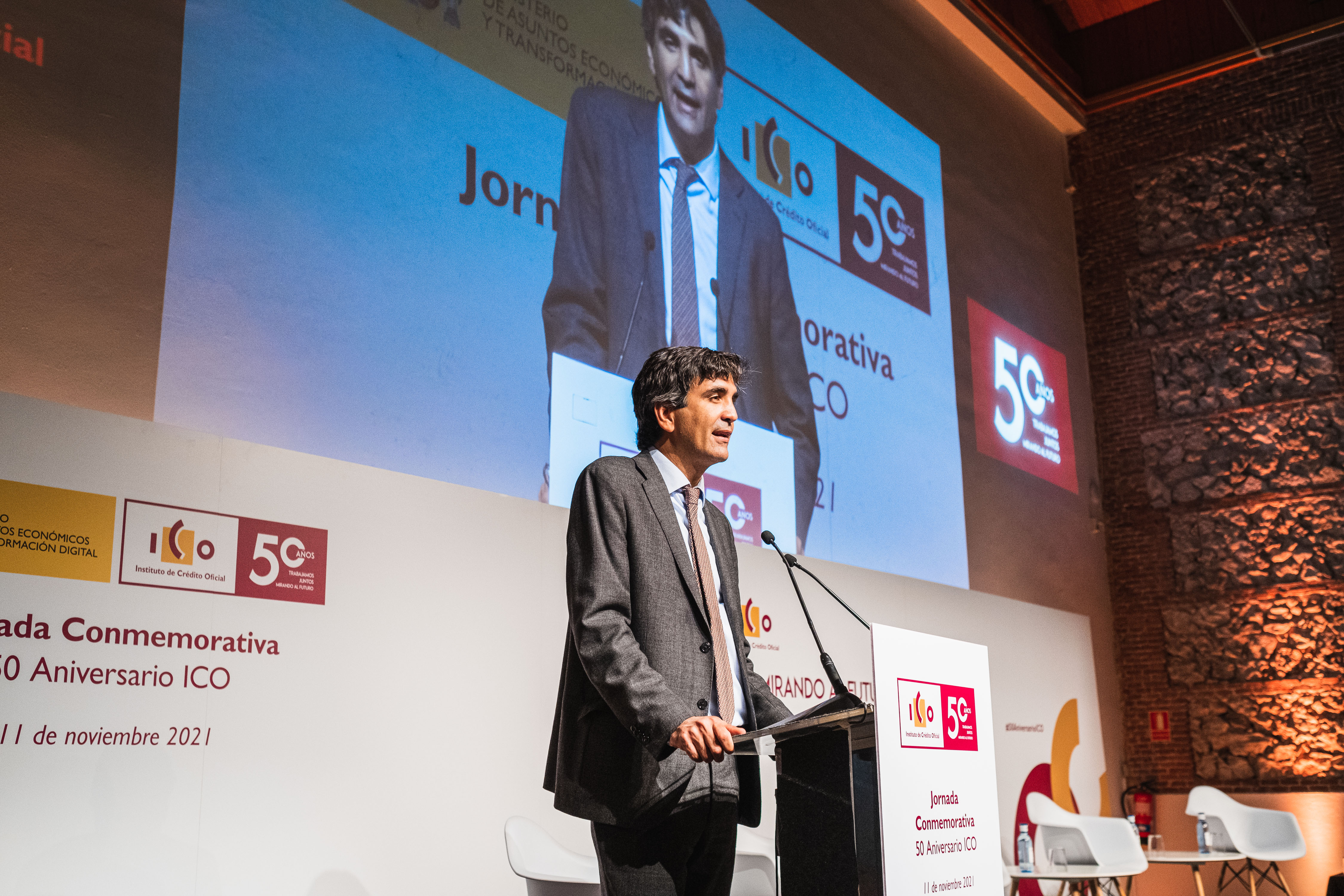Inauguración Jornada ICO 50 aniversario  por el Secretario de Estado de Economía y Apoyo a la Empresa Gonzalo García Andrés