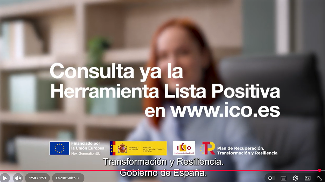 Imagen Video sobre la Herramienta de Consulta – Lista Positiva de Proyectos Elegibles bajo la línea ICO Verde, disponible en nuestro canal de YouTube.  ​​