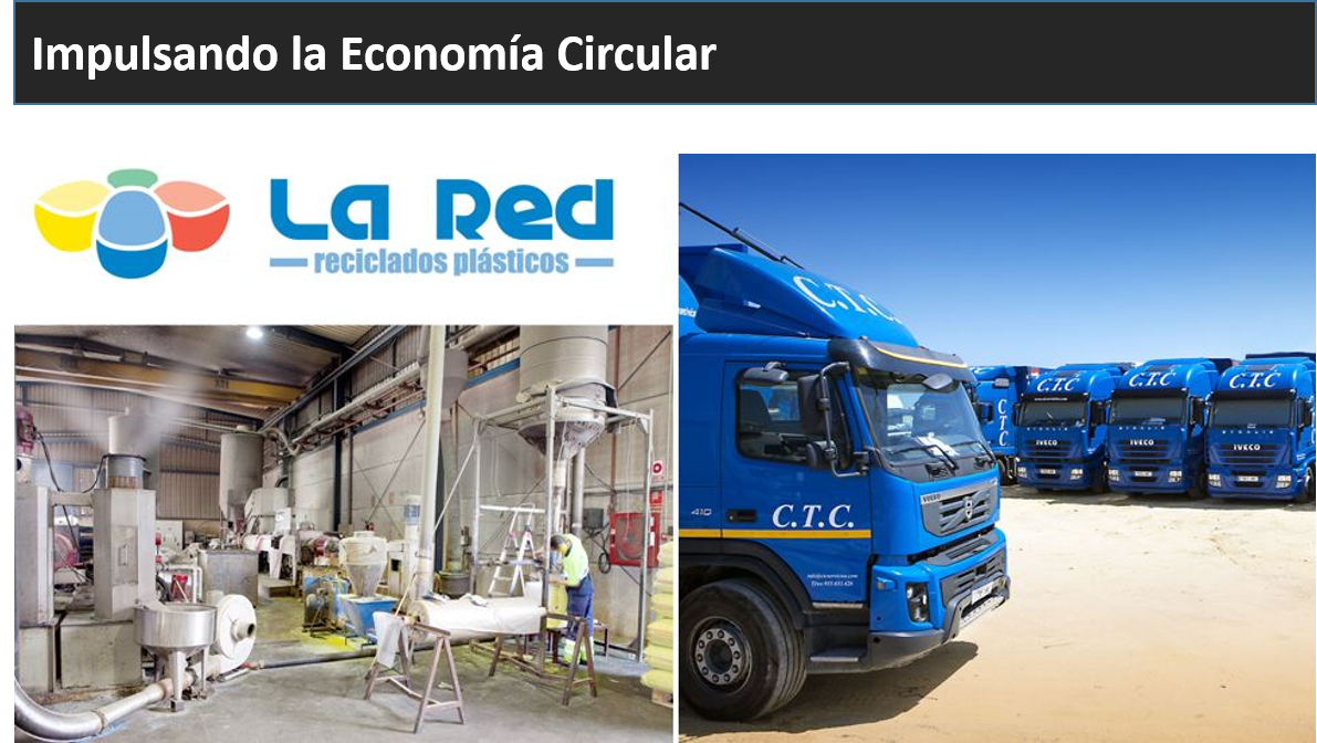 Fábrica de reciclados plásticos La Red y flota de la compañía CTC Servicios Ambientales